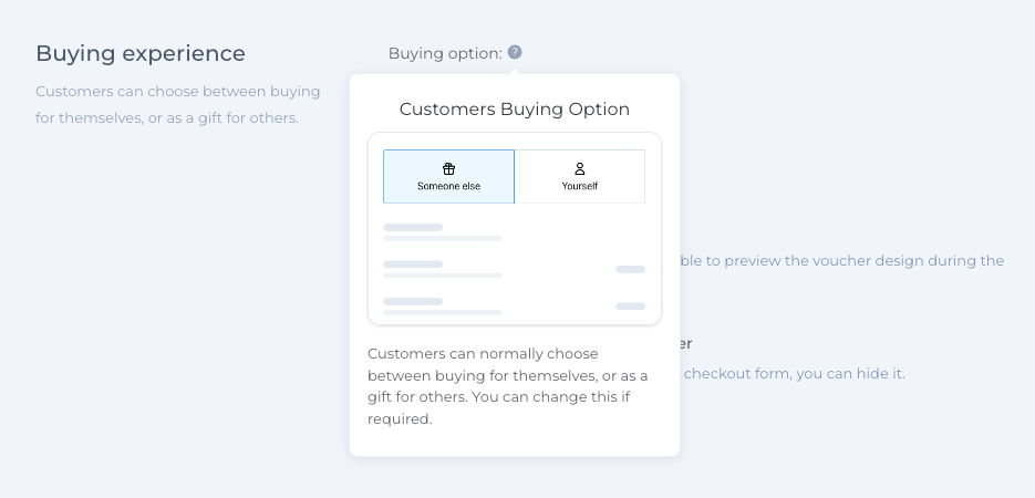 Customers buying option