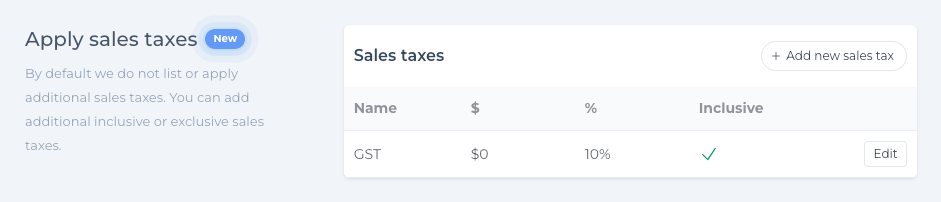 Apply sales taxes